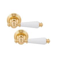 Ручки на розетте FIMET Michelle 106P (269) F01 полированная латунь/белый фарфор